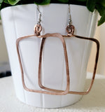 Big Square Hoop Earrings - Rose Gold