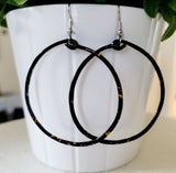 Big Hoop Earrings - Black and Gold Mix