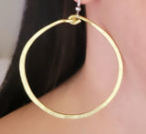 Big Hoop Earrings - Bright Gold