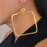 Big Square Hoops - Bright Gold