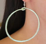 Big Hoop Earrings - Light Green