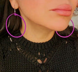 Big Hoop Earrings - Fushia