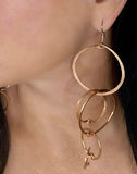 Long Multi Hoop Earrings - light copper