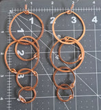 Long Multi Hoop Earrings - light copper