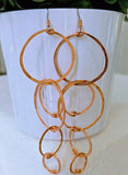 Long Multi Hoop Earrings - light copper