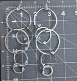 Long multi-hoop earrings - silver