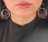 Orange Multiple Hoop Earrings