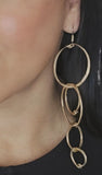 Long multi-hoop earrings - rose gold