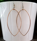Long Bronze Hoop Earrings