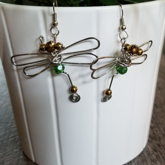 Dragonfly Earrings- Green