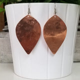 Copper W-Leaf Earrings