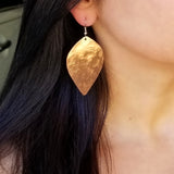 Copper W-Leaf Earrings