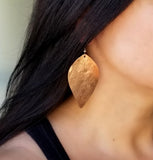 Copper W-Leaf Earrings