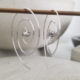 Spiral Hoop Earrings Silver