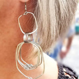 Square Multiple Hoops Earrings