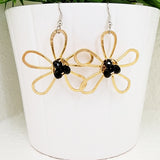 Gold-bk Flower Earrings