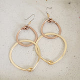 Double Hoop RoseGold & Gold Earrings
