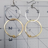 Double Hoop Silver - Gold Earrings