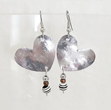 Black & White Mix Heart Earrings
