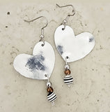 Black & White Mix Heart Earrings