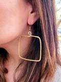 Big Square Hoops - Bright Gold