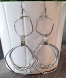 Square Multiple Hoops Earrings