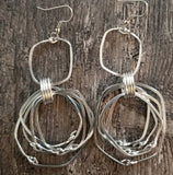 Square Multiple Hoops Earrings