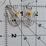 Cat earrings  • mix gold glass bead