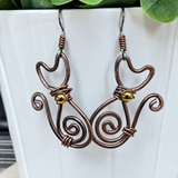 Cat earrings  - rose gold