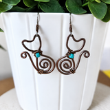 Cat earrings • rose gold