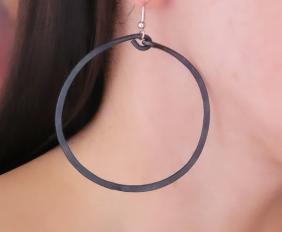 Big Hoop Earrings - Black
