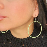 Big Hoop Earrings - Light Green