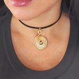 Small Spiral Pendant- ligh gold