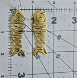 ZigFish earrings - bright gold