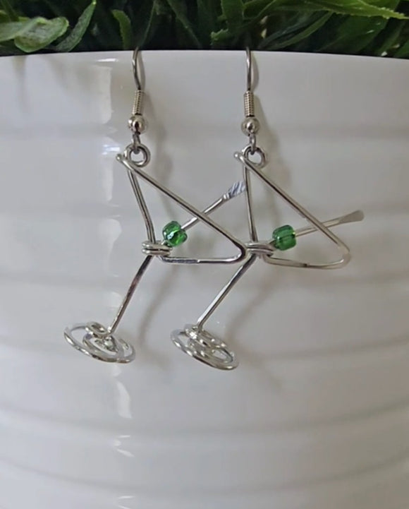 Martini earrings - green