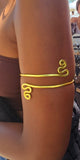 Zig double arm cuff - bright gold
