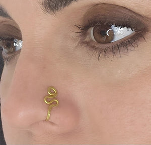 Zig nose cuff- bright gold