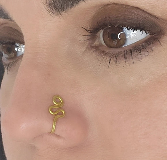Zig nose cuff- bright gold