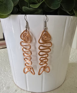 ZigFish earrings - copper color