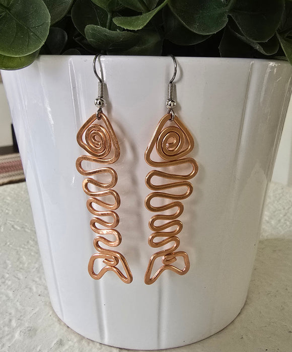 ZigFish earrings - copper color