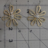 Flower earrings • mix light gold and silver