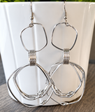 Square Multiple Hoops Earrings