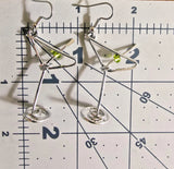 Martini earrings- light green