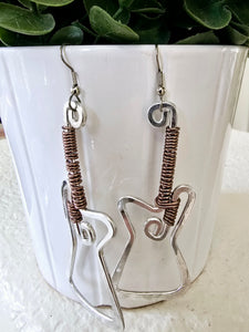 Electric guitar thick earrings big
