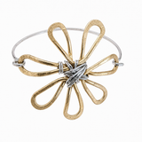 Flower bracelet mix light gold and silver