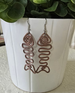 ZigFish earrings - dark rose gold