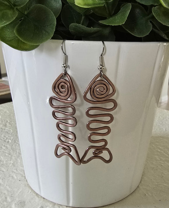 ZigFish earrings - dark rose gold