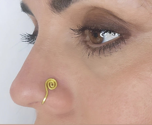 Spiral Nose Cuff- bright gold