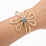 Flower bracelet mix light gold and silver