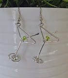 Martini earrings- light green